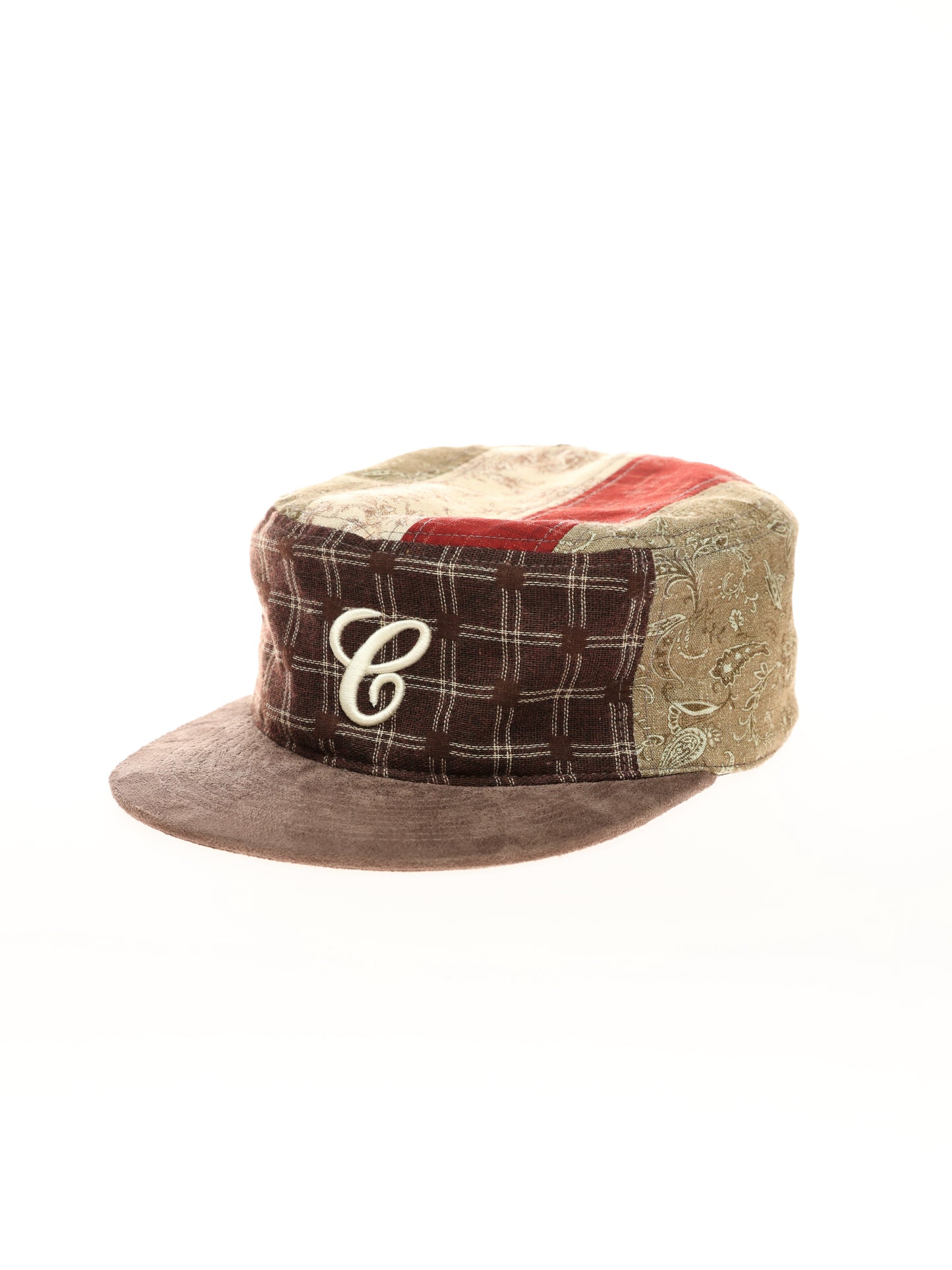 6CRAYON Vintage Patchwork Flat Top Baseball Cap