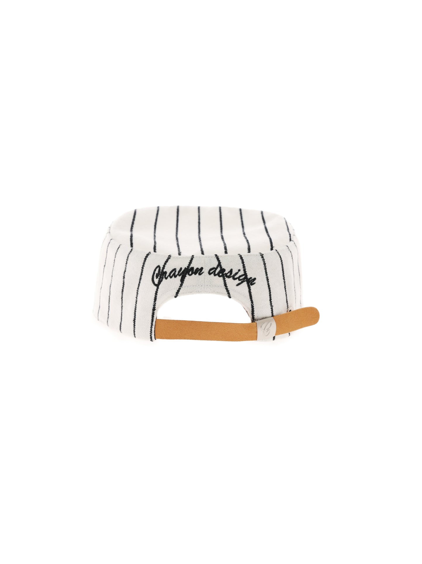 6CRAYON Retro Flat Top Baseball Cap - Striped Wool Blend with Embroidered Letters