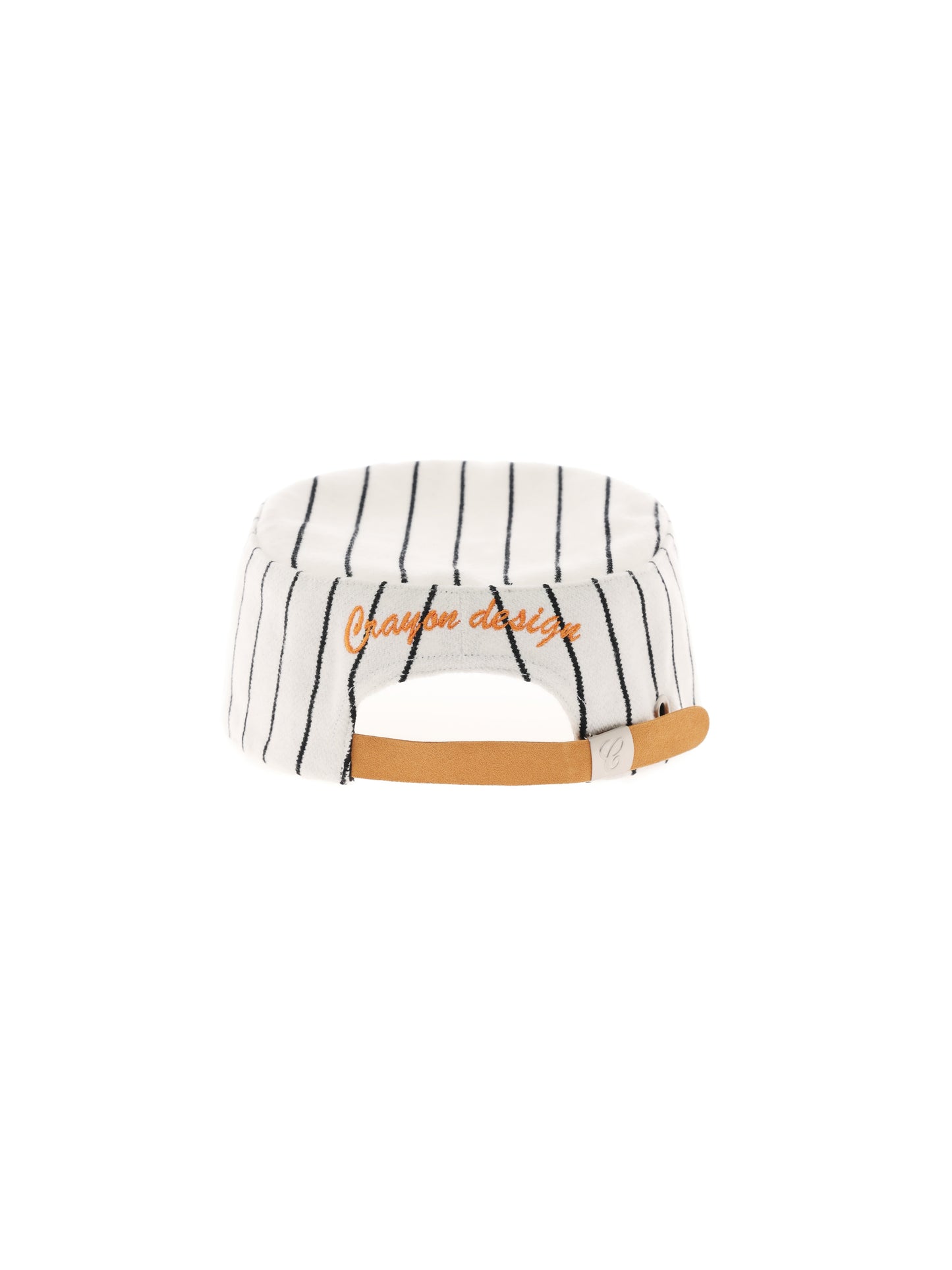 6CRAYON Retro Flat Top Baseball Cap - Striped Wool Blend with Embroidered Letters
