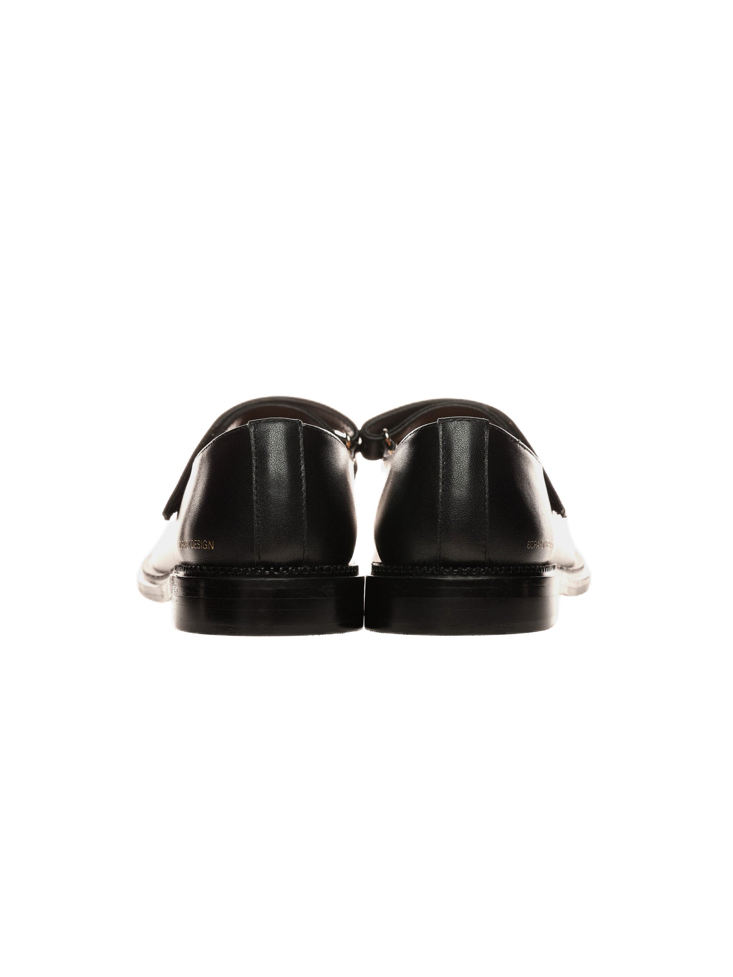 6CRAYON Unisex Black Full-Grain Leather Mary Janes