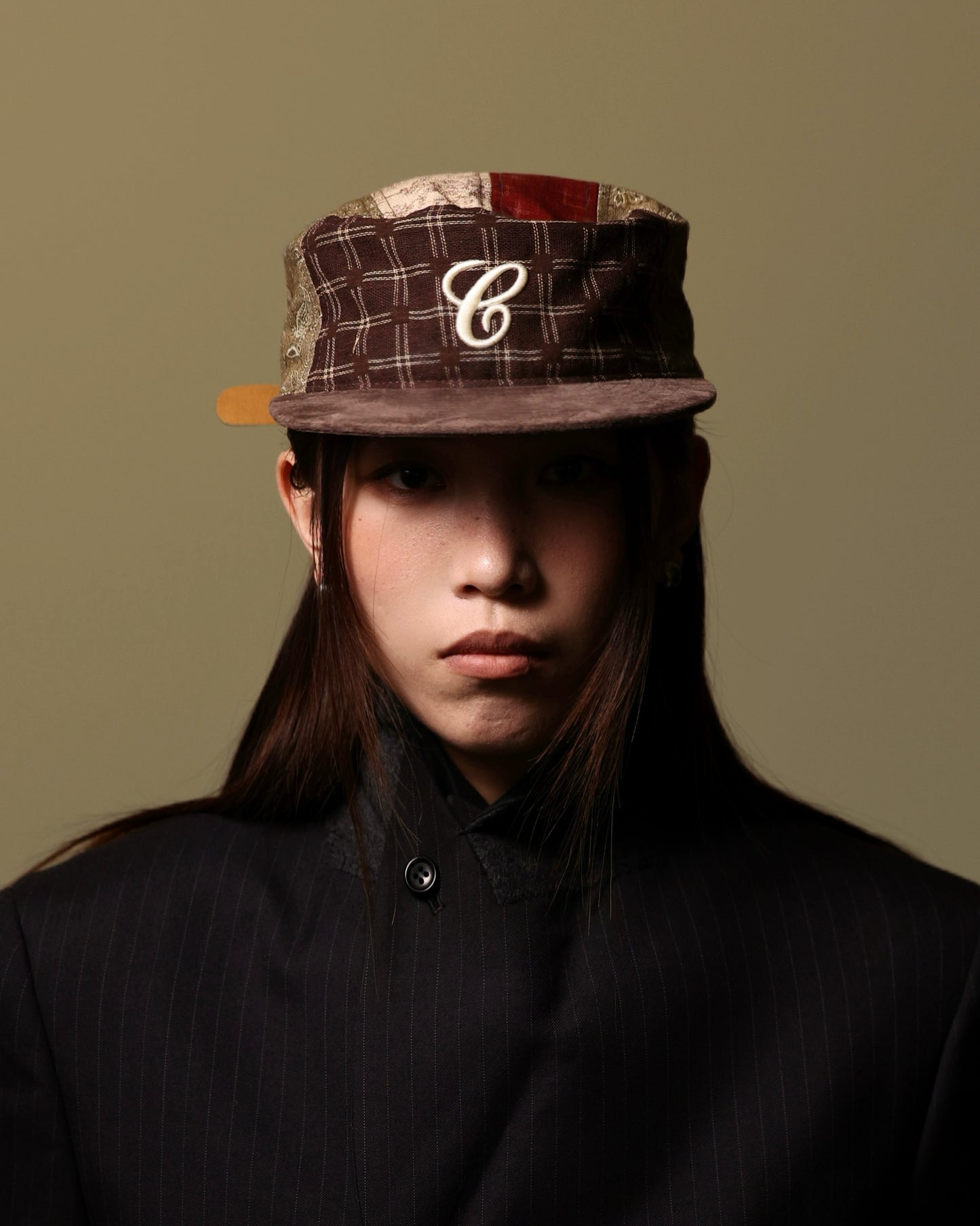 6CRAYON Vintage Patchwork Flat Top Baseball Cap