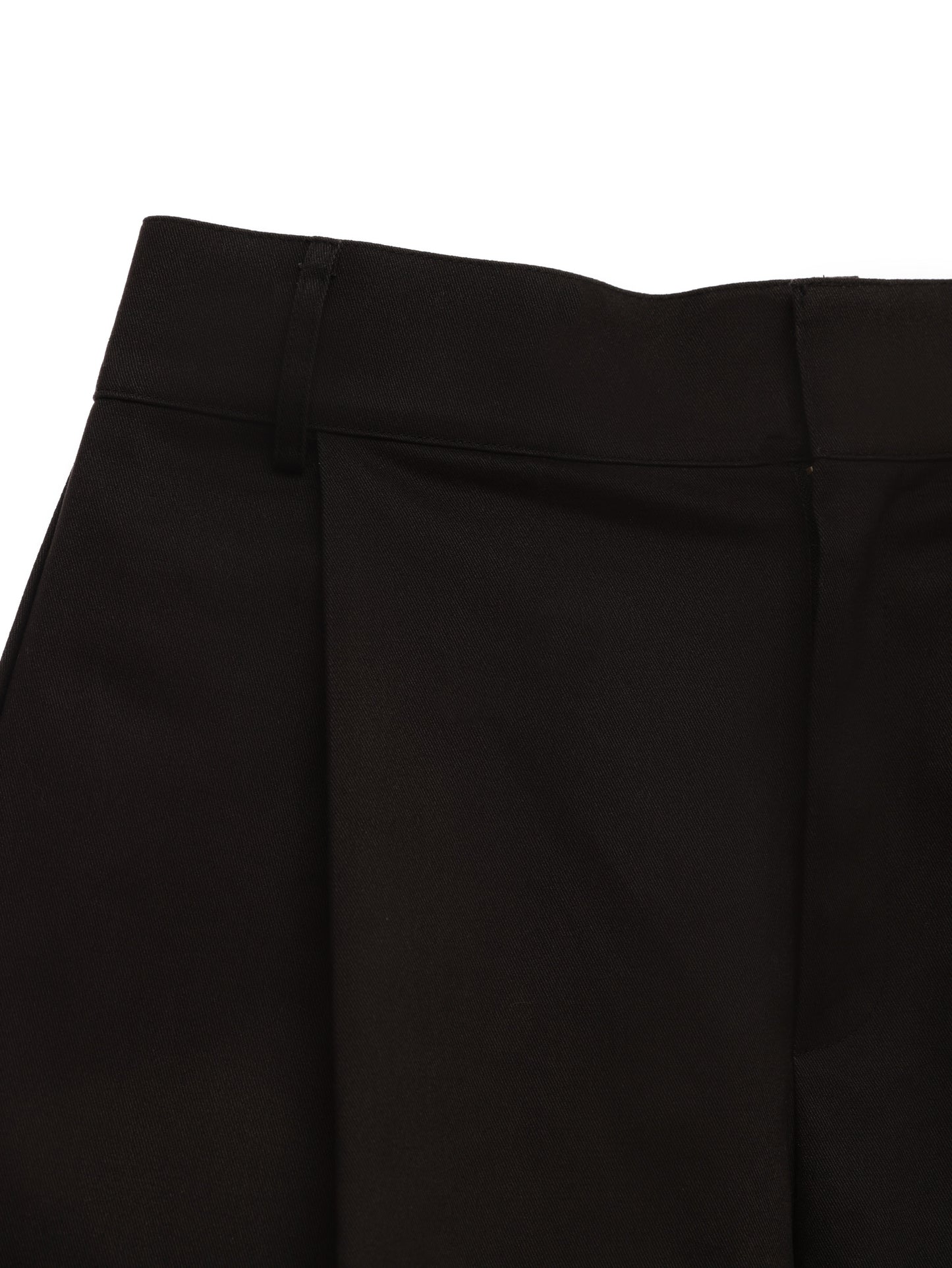 6CRAYON Retro Black Pleated Wide-Leg Trousers with Elastic Waist