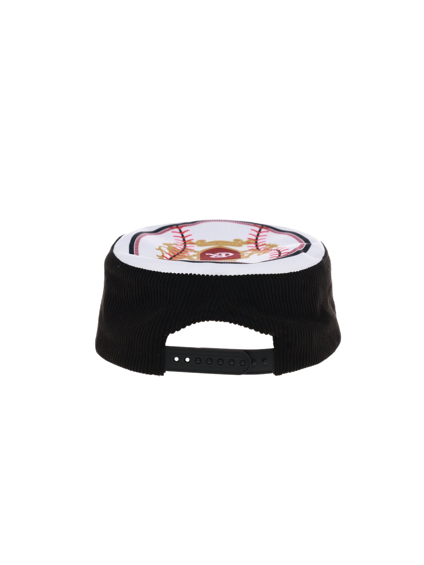6CRAYON Flat Top Embroidered Corduroy Patchwork Baseball Cap