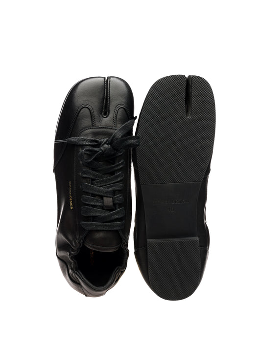 6CRAYON Thin-Sole TABI Sneakers in Waxed Top-Grain Soft Cowhide