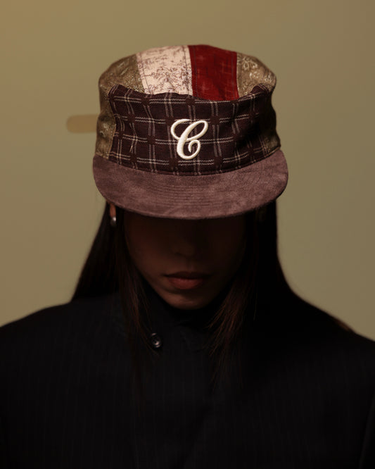 6CRAYON Vintage Patchwork Flat Top Baseball Cap