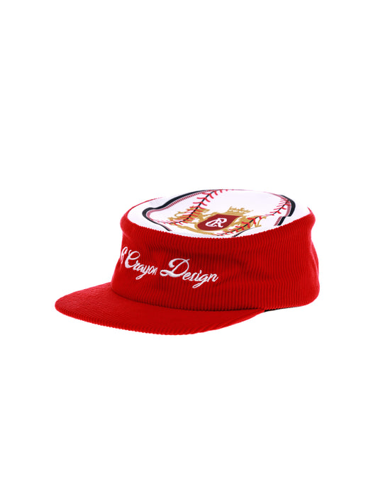 6CRAYON Flat Top Embroidered Corduroy Patchwork Baseball Cap